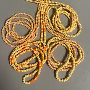 4 pcs Handmade Yellow & Orange Waist Bead set